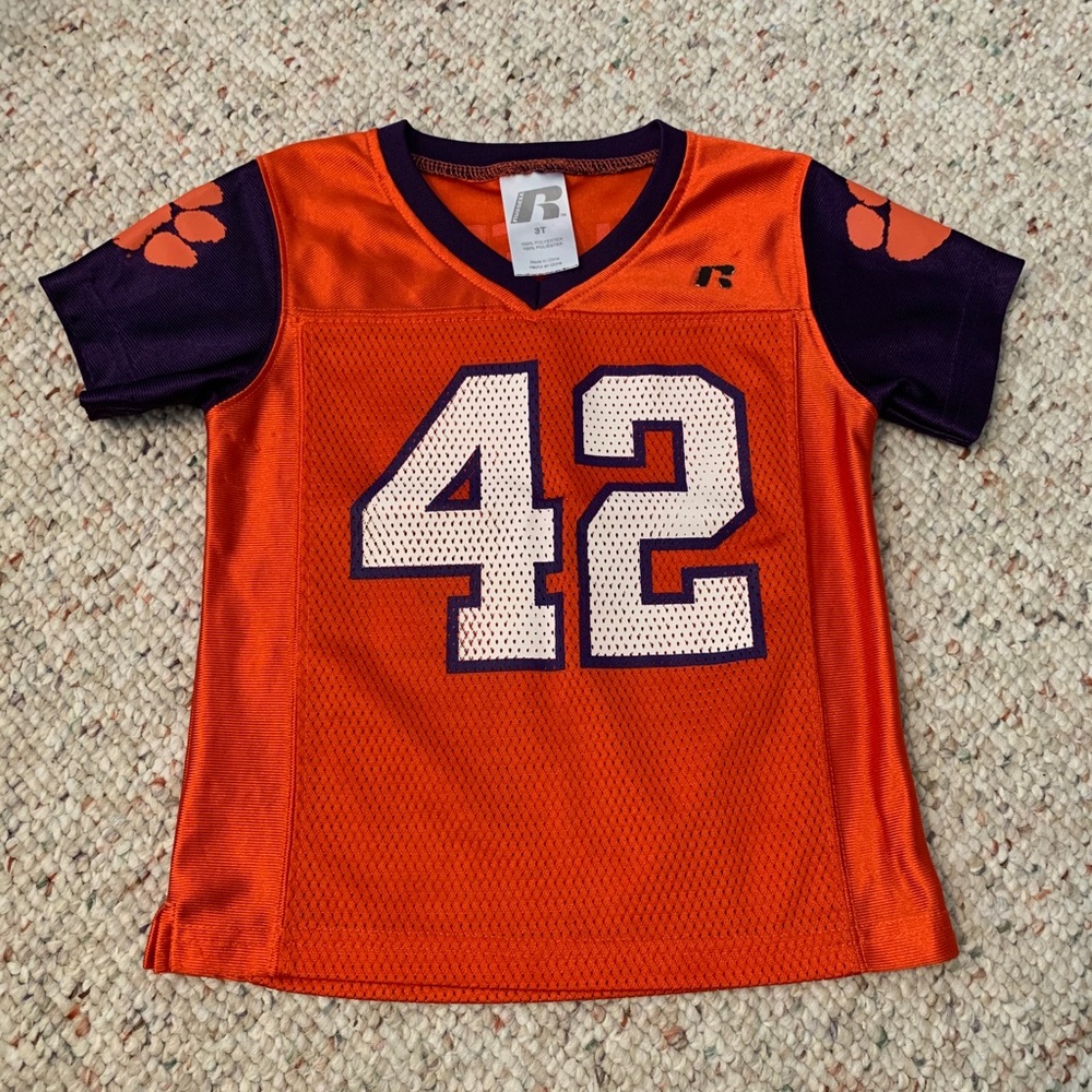 2/$8 Clemson Tigers Russell Football Jersey 3T